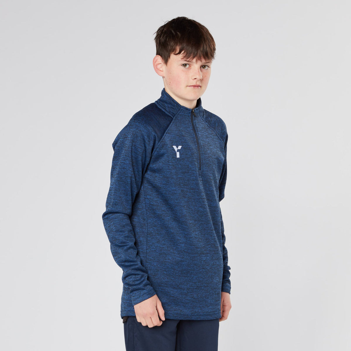 Fugi Quarter Zip Unisex Navy Melange