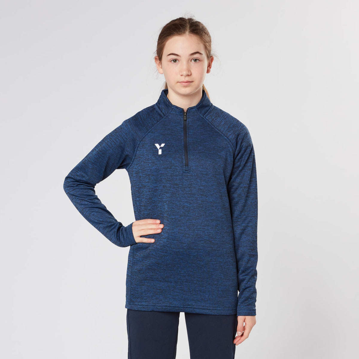 Fugi Quarter Zip Unisex Navy Melange