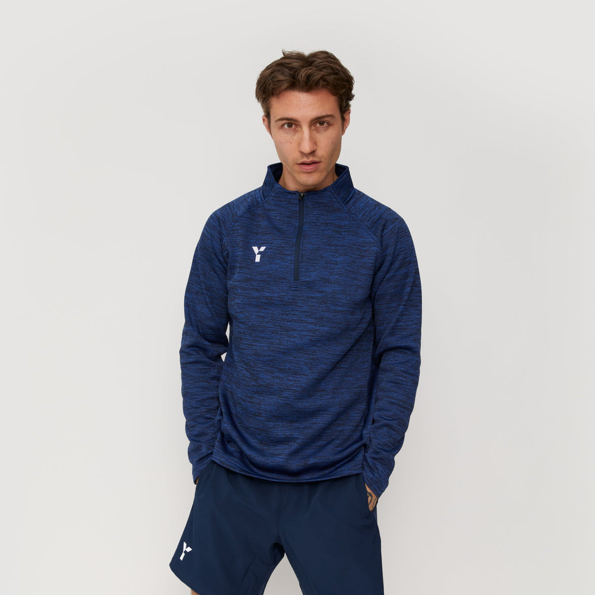 Fugi Quarter Zip Unisex Navy Melange